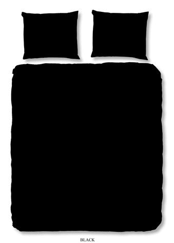 Good Morning dekbedovertrek Uni - Zwart - Katoen