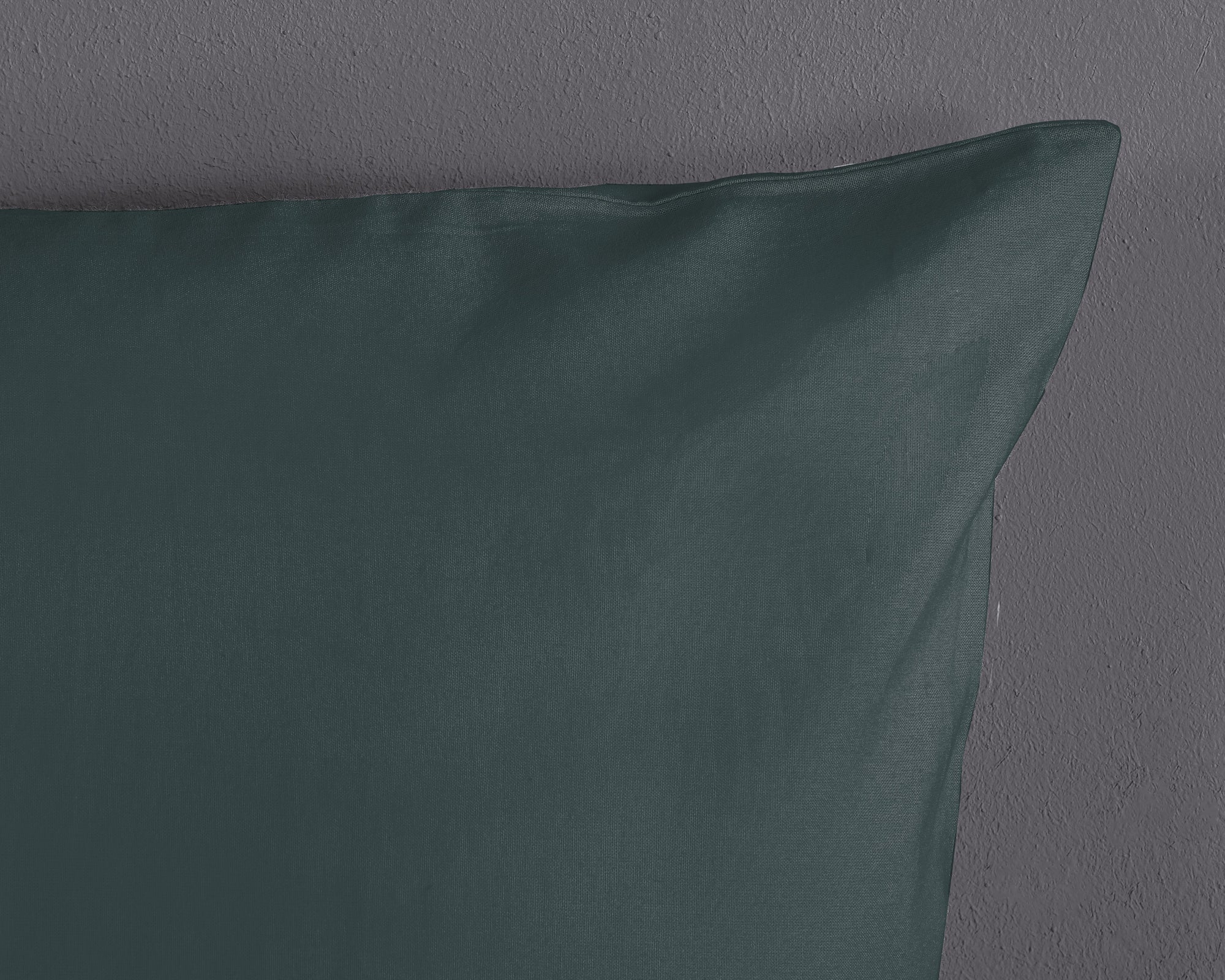 Good Morning dekbedovertrek Uni - Donker Groen - Katoen