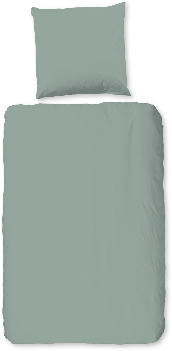 Good Morning dekbedovertrek uni - groen - flanel