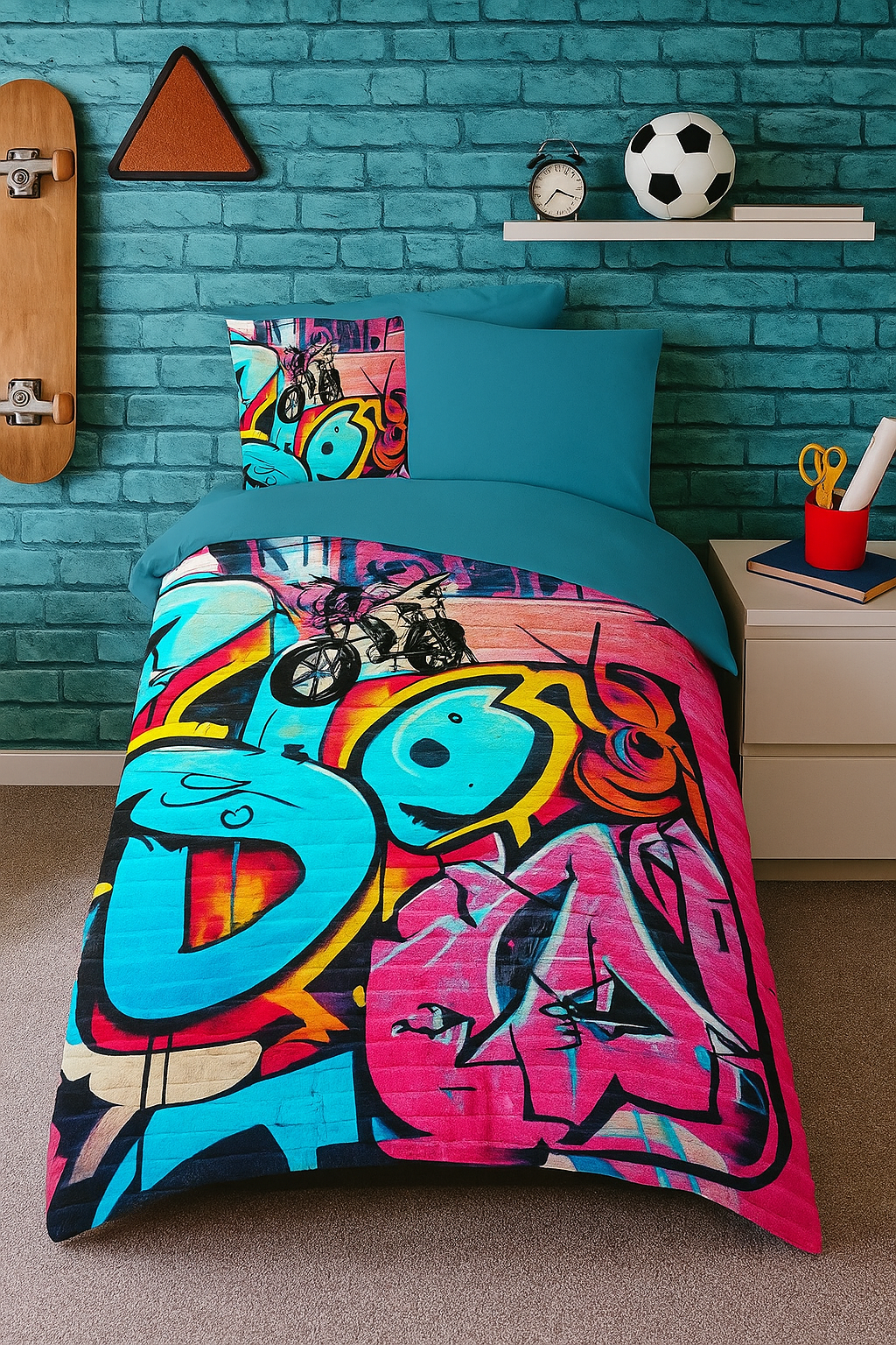 Good Morning kinderdekbedovertrek Charlie - katoen - eenpersoons (140x220 + 60x70 cm)