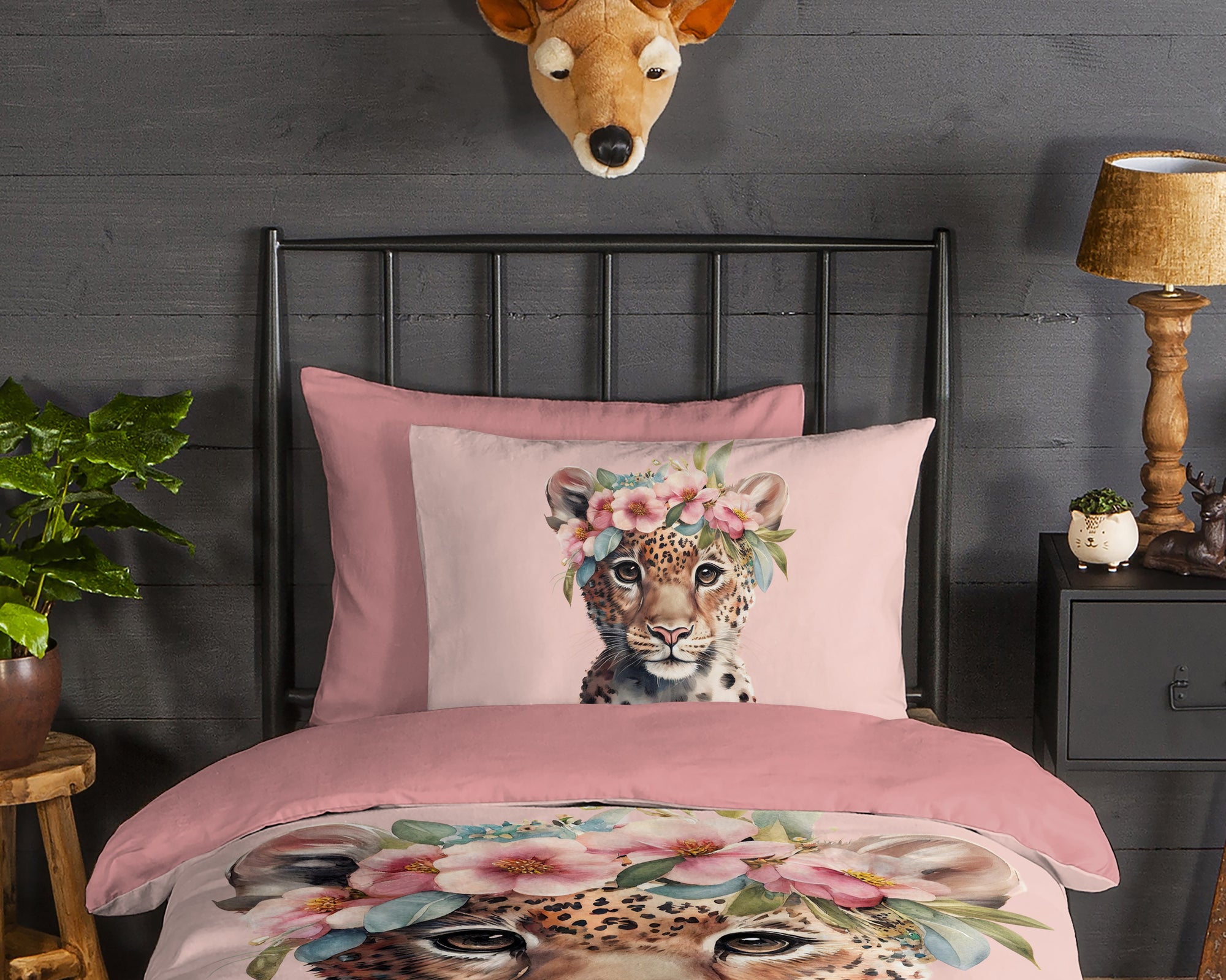 Good Morning dekbedovertrek Kiran - flanel - eenpersoons (140x220 + 60x70 cm)