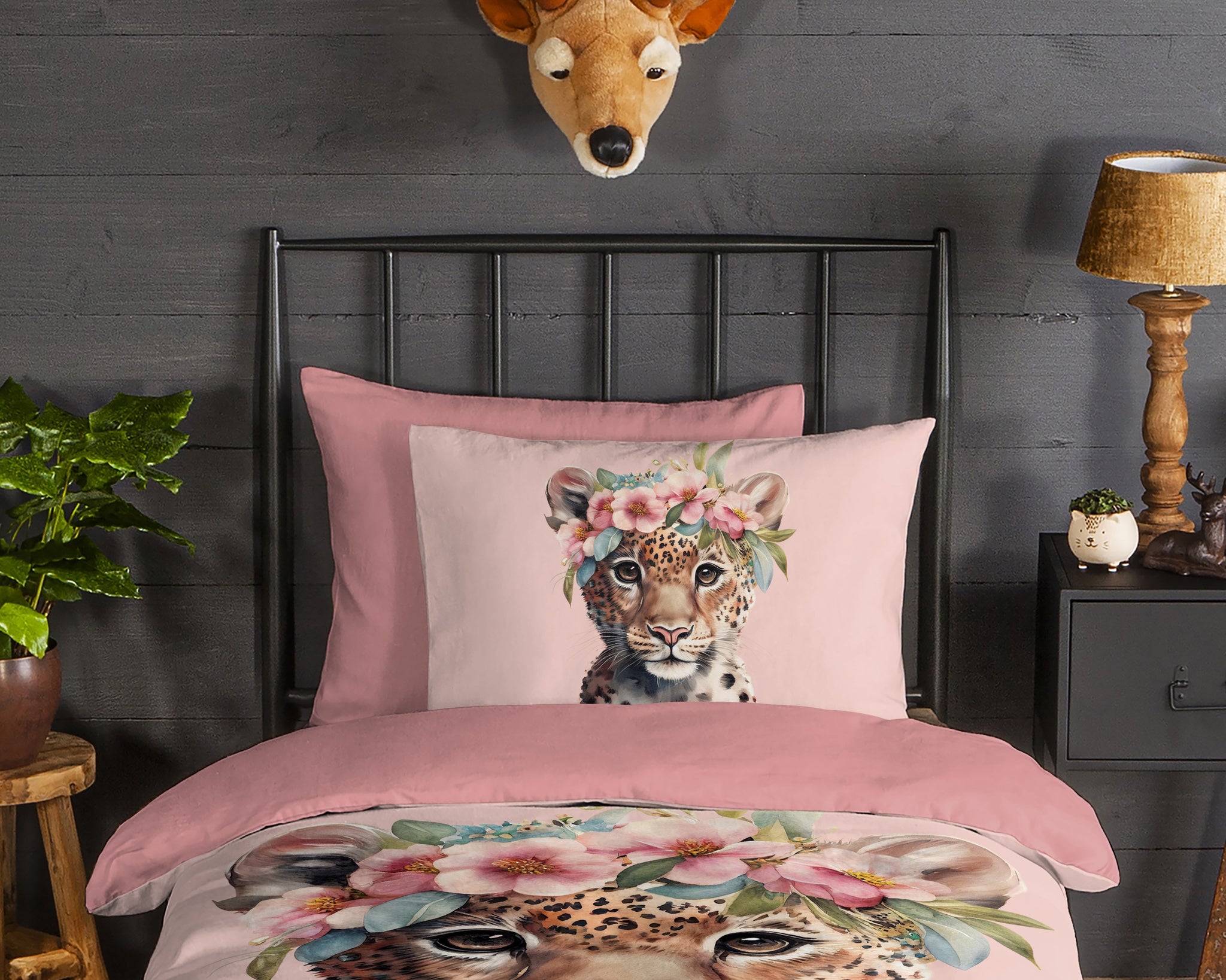 Good Morning dekbedovertrek Kiran - flanel - eenpersoons (140x220 + 60x70 cm)