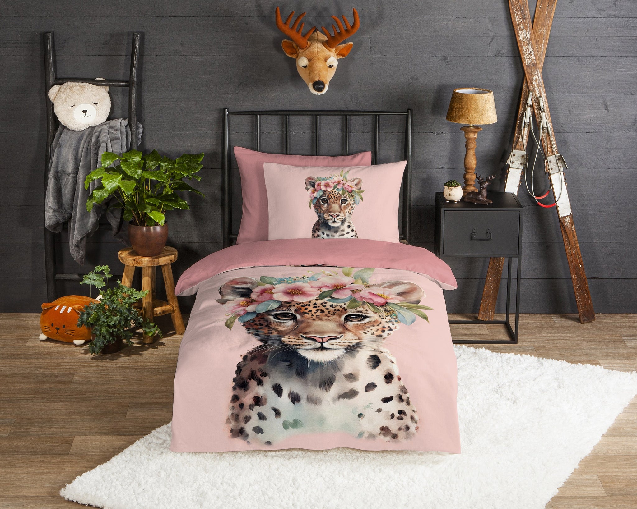 Good Morning dekbedovertrek Kiran - flanel - eenpersoons (140x220 + 60x70 cm)