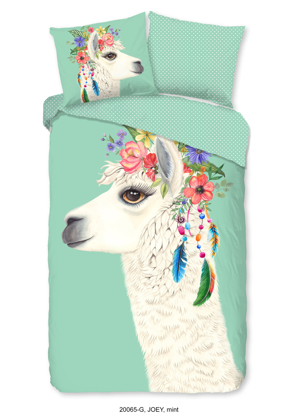 Good Morning dekbedovertrek Lama Joey - katoen - eenpersoons