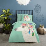 Good Morning kinderdekbedovertrek Lama Joey - katoen - eenpersoons (140x220 + 60x70 cm)