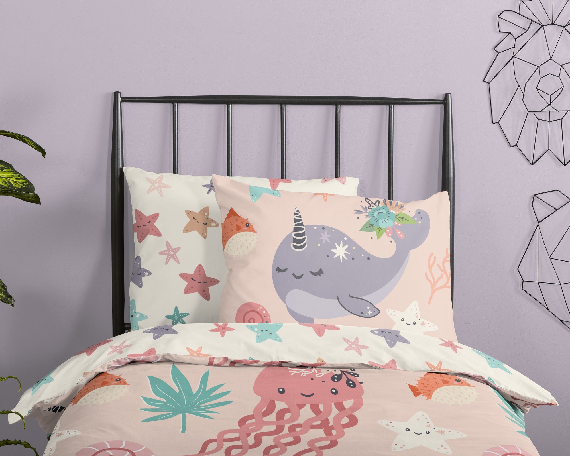 Katoenen kinderdekbedovertrek met zeedieren