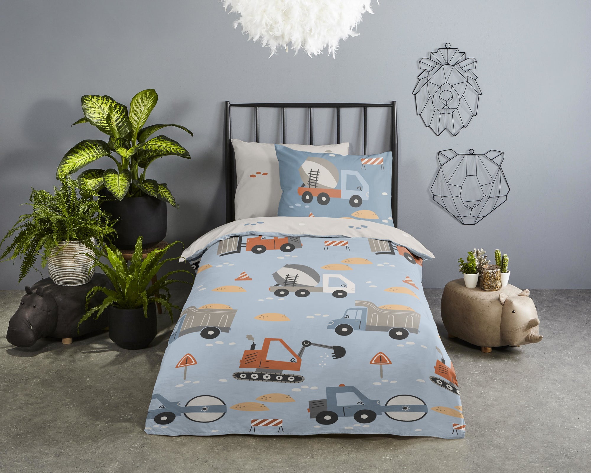 Good Morning kinderdekbedovertrek Mack - katoen - eenpersoons (140x220 + 60x70 cm)