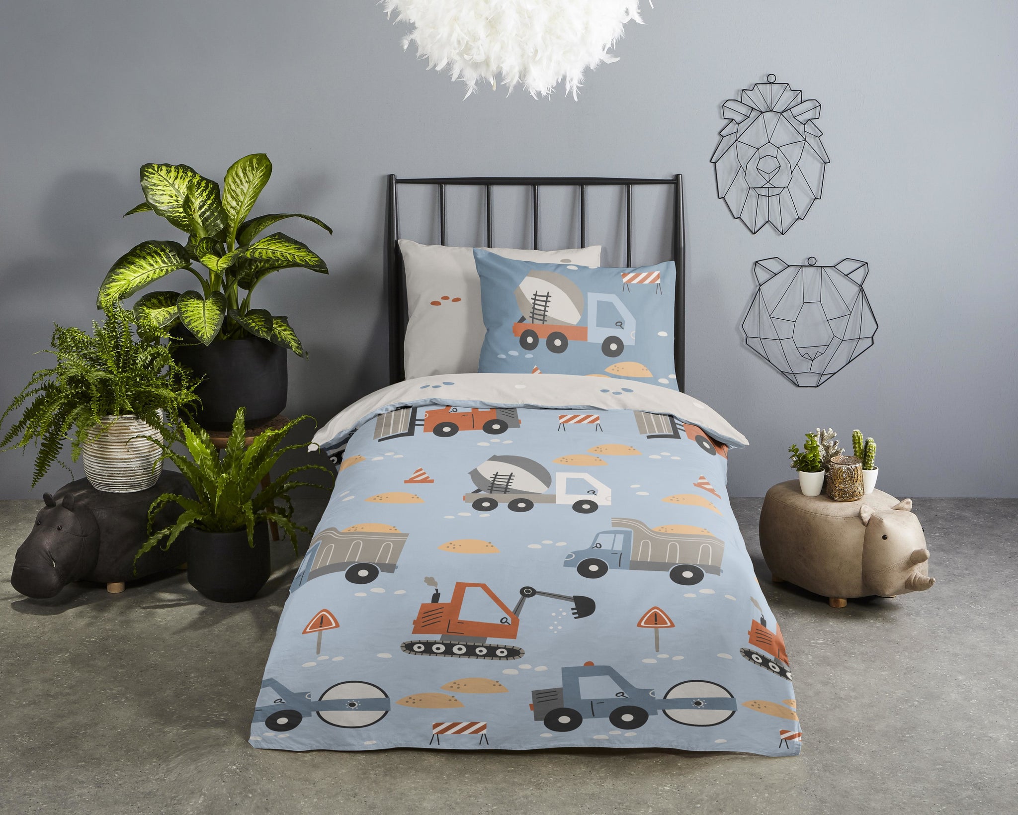 Good Morning kinderdekbedovertrek Mack - katoen - eenpersoons (140x220 + 60x70 cm)