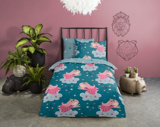 Good Morning kinderdekbedovertrek Princess - katoen - eenpersoons (140x220 + 60x70 cm)
