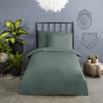 Good Morning peuterdekbedovertrek Uni - olijfgroen - katoen - peuter (120x150 + 60x70 cm)