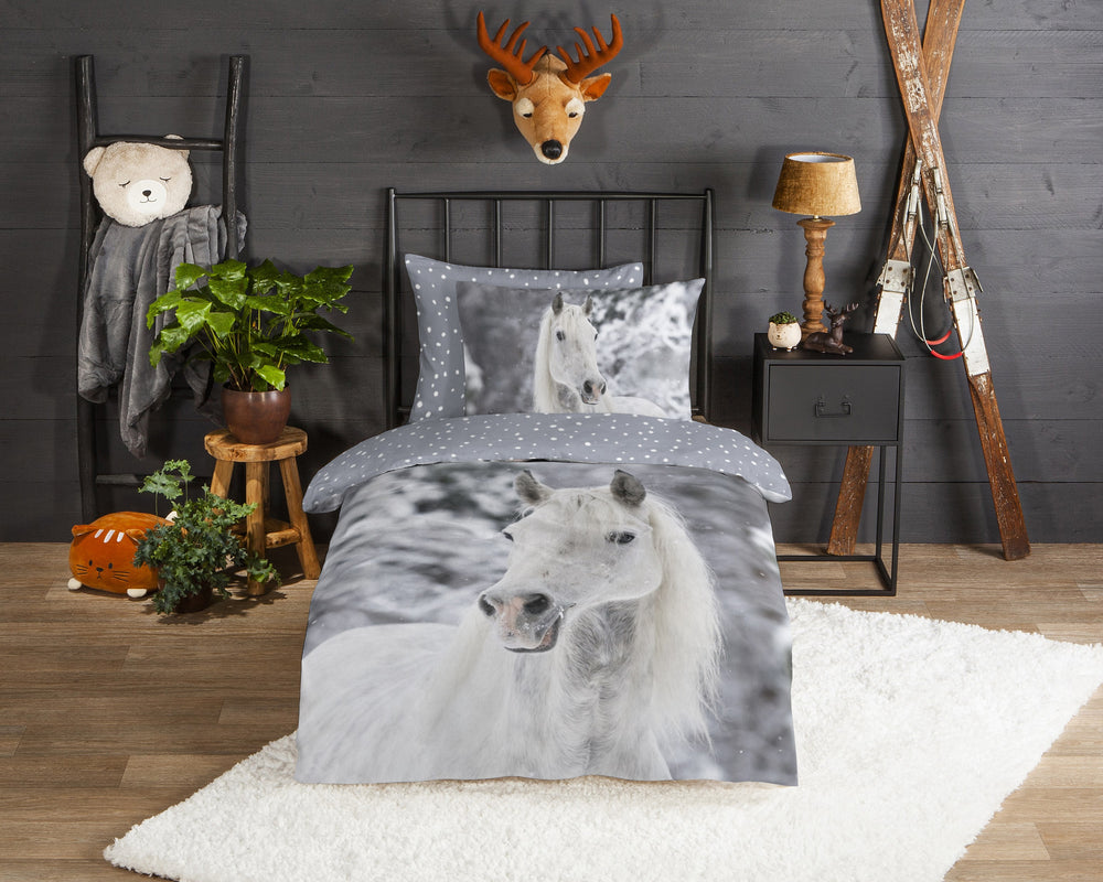 Good morning dekbedovertrek Bonnie witte schimmel - katoen - eenpersoons