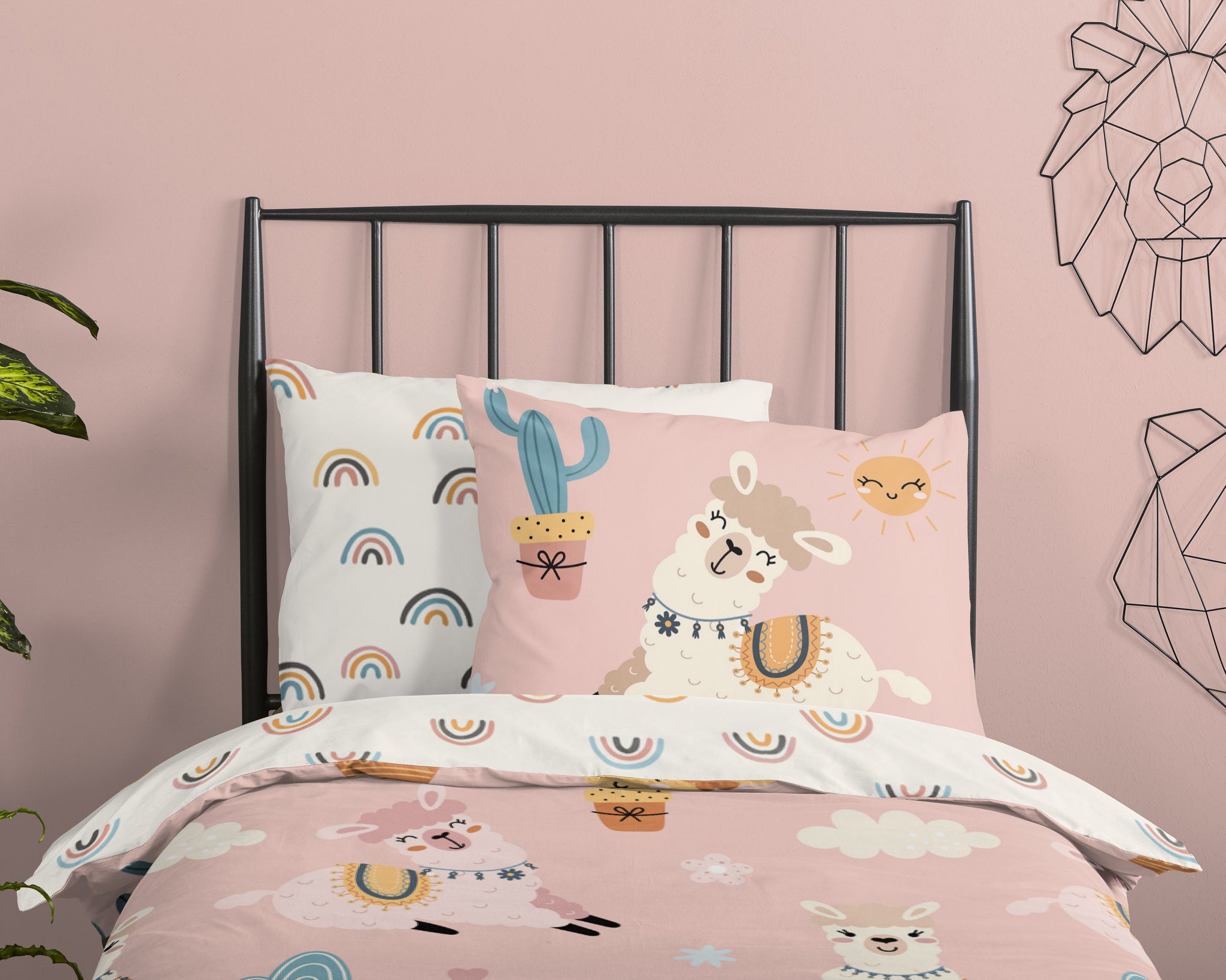 Good Morning kinderdekbedovertrek Lalalama - katoen - eenpersoons (140x220 + 60x70 cm)