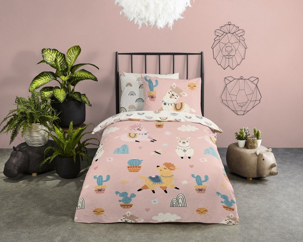 Good Morning kinderdekbedovertrek Lalalama - katoen - eenpersoons
