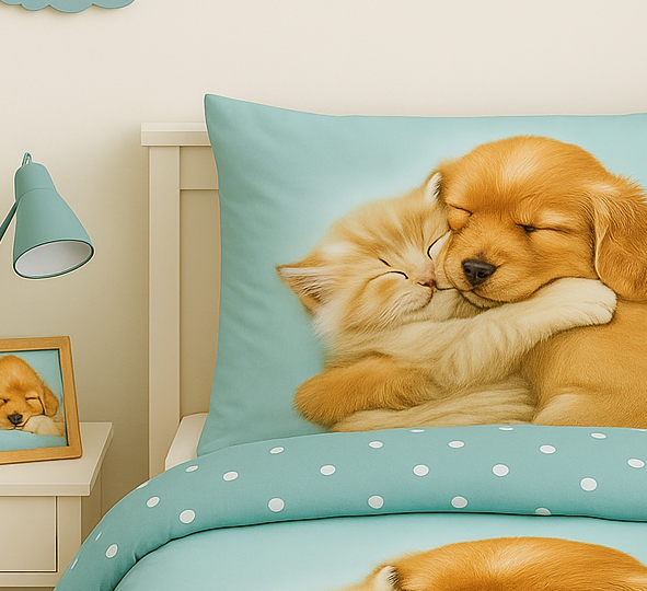 Good morning dekbedovertrek Paxy - katoen - eenpersoons (140x220 + 60x70 cm)