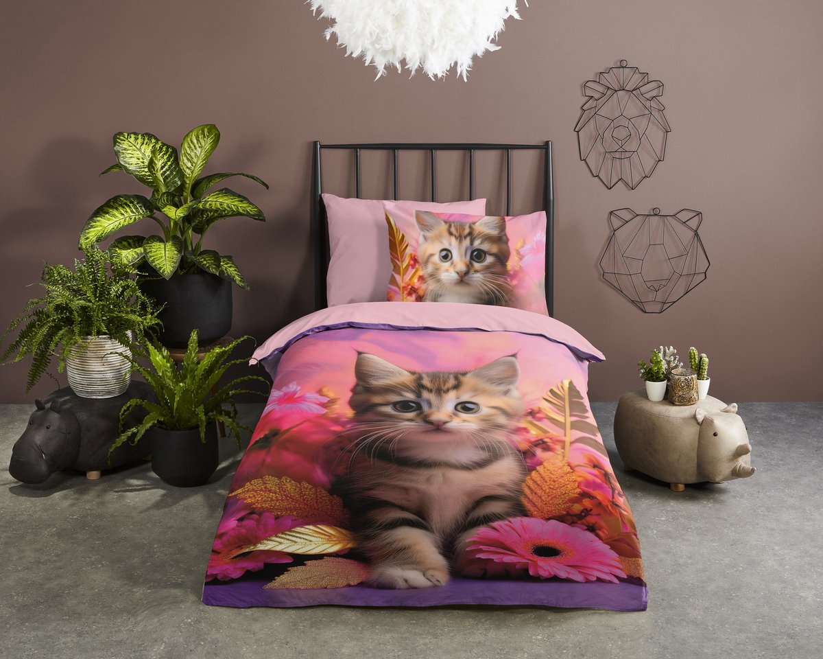 Good morning kinderdekbedovertrek Kadi - katoen - eenpersoons (140x220 + 60x70 cm)