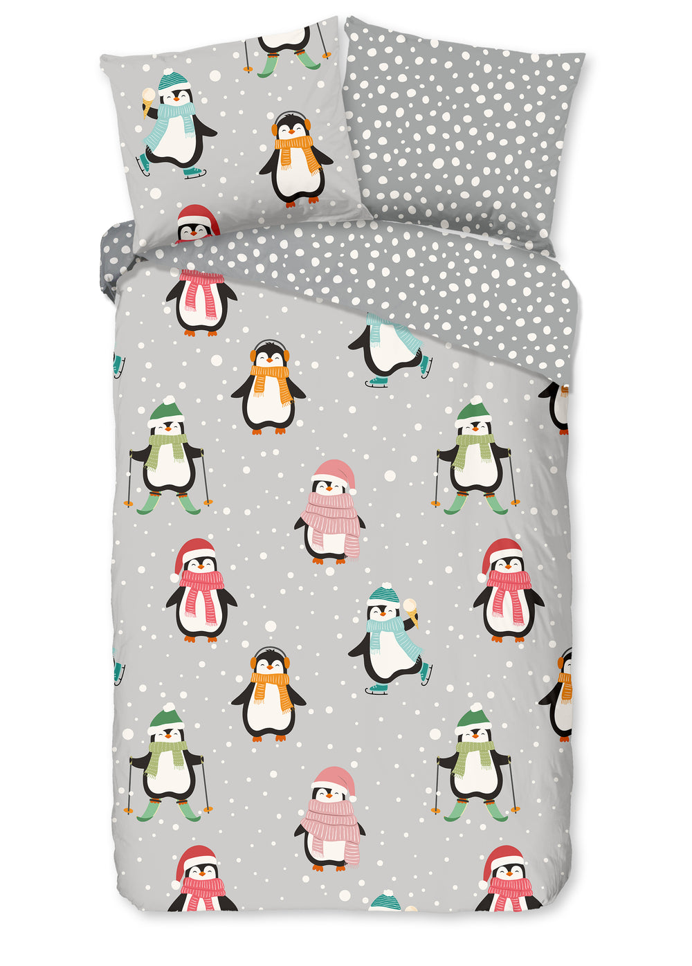 Good morning kinderdekbedovertrek Liam pinguin - katoen