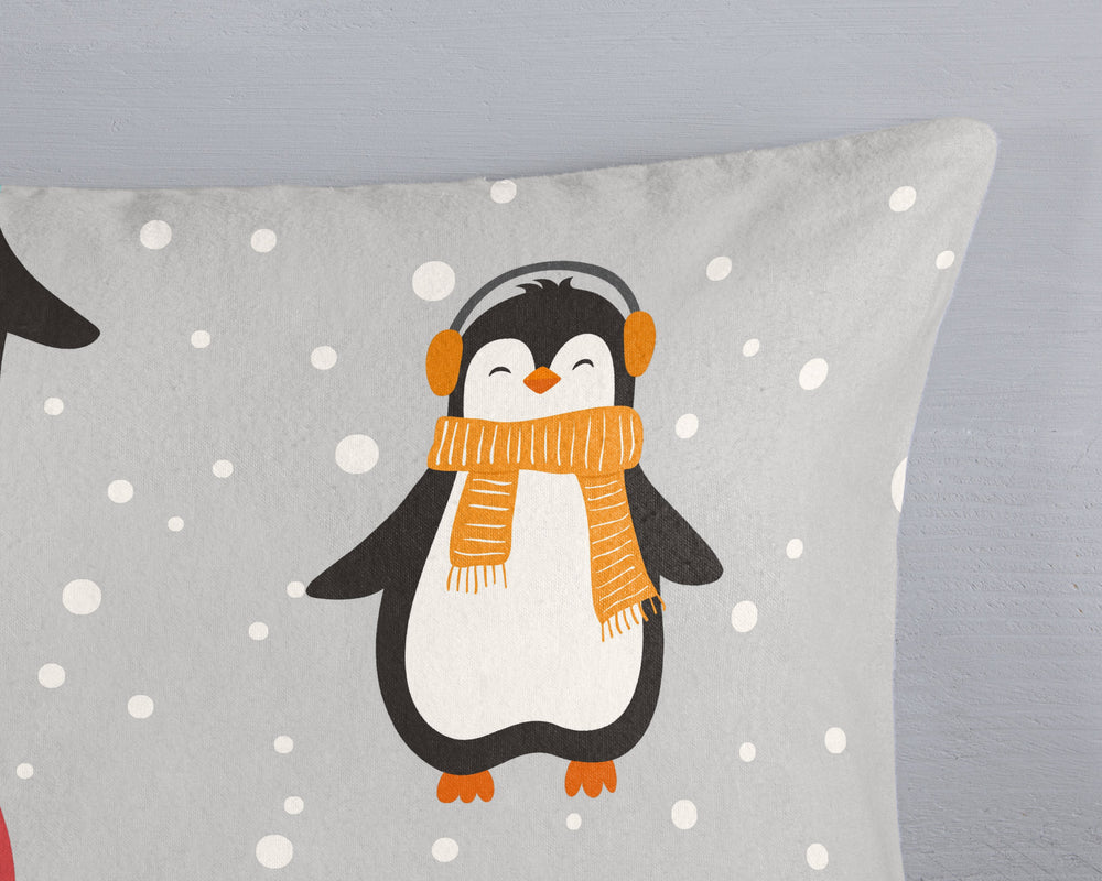 Good morning kinderdekbedovertrek Liam pinguin - katoen