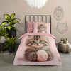 Good morning dekbedovertrek Chat kitten roze - katoen - eenpersoons (140x220 + 60x70 cm)