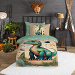 Good morning dekbedovertrek Milo dinosaurus - katoen - eenpersoons (140x220 + 60x70 cm)