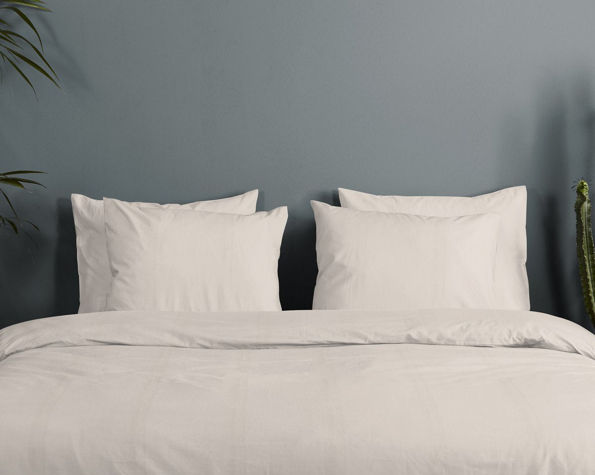 HIP dekbedovertrek uni - Katoensatijn - Lichtzand