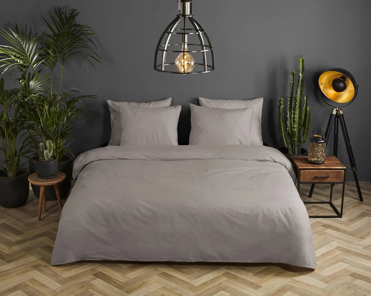 HIP dekbedovertrek uni - clay - katoensatijn