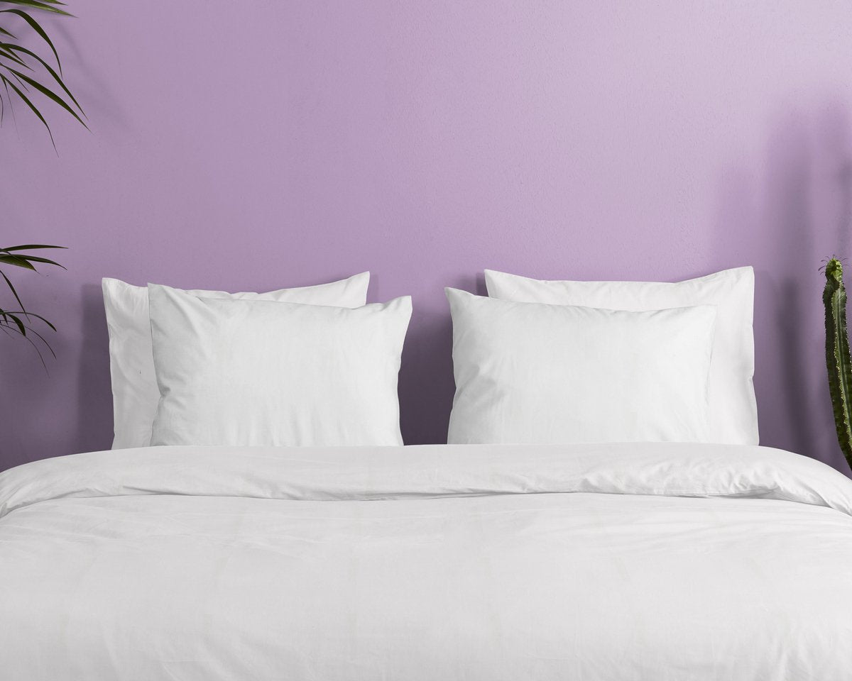 HIP dekbedovertrek uni - Katoensatijn - Wit