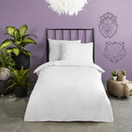 HIP dekbedovertrek uni - Katoensatijn - Wit
