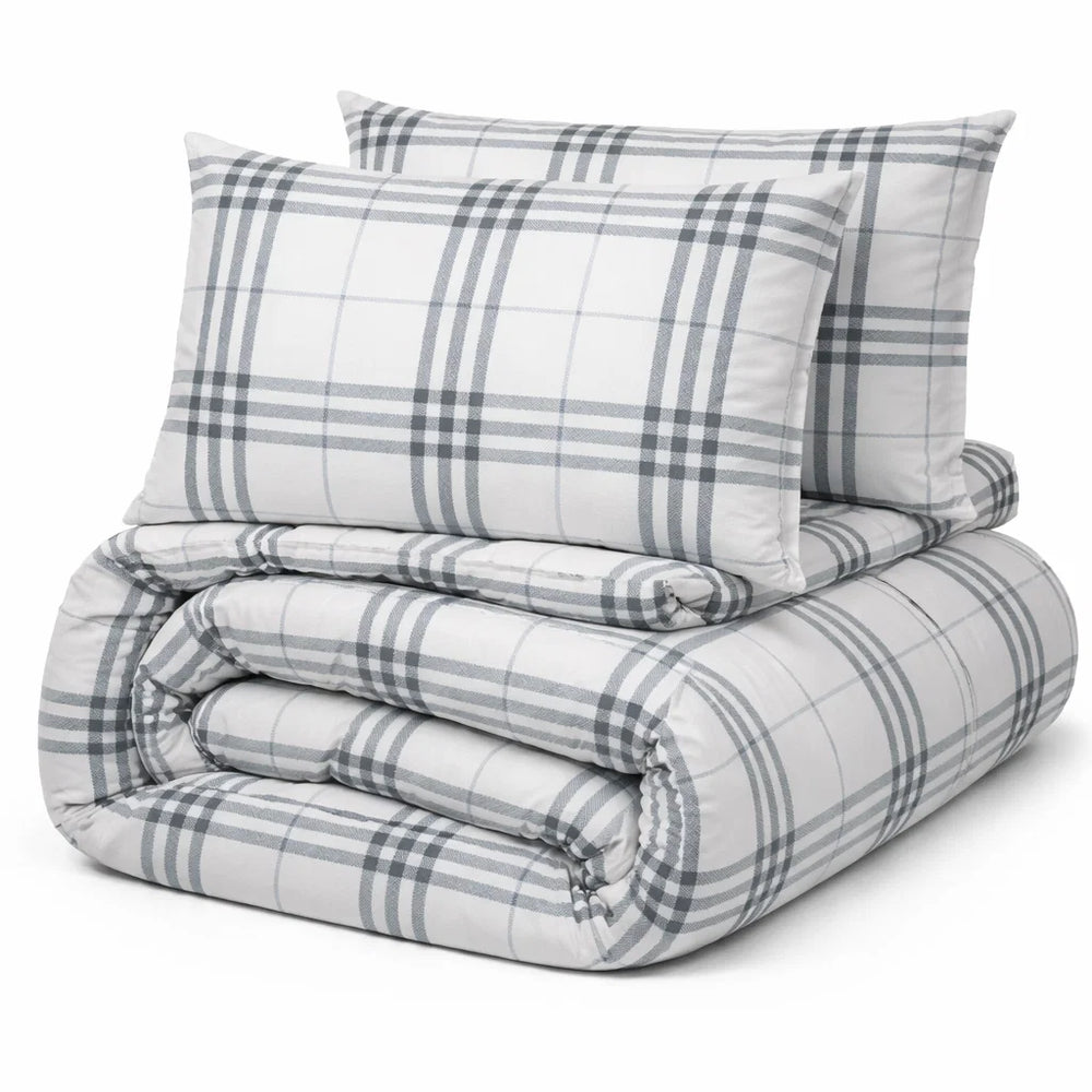 Decoware dekbed zonder overtrek incl. kussensloop - Harris Check groen - microvezel