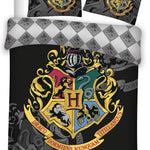Harry Potter Dekbedovertrek Hogwarts wapen - microvezel - eenpersoons (140x200 cm + 63x63 cm)