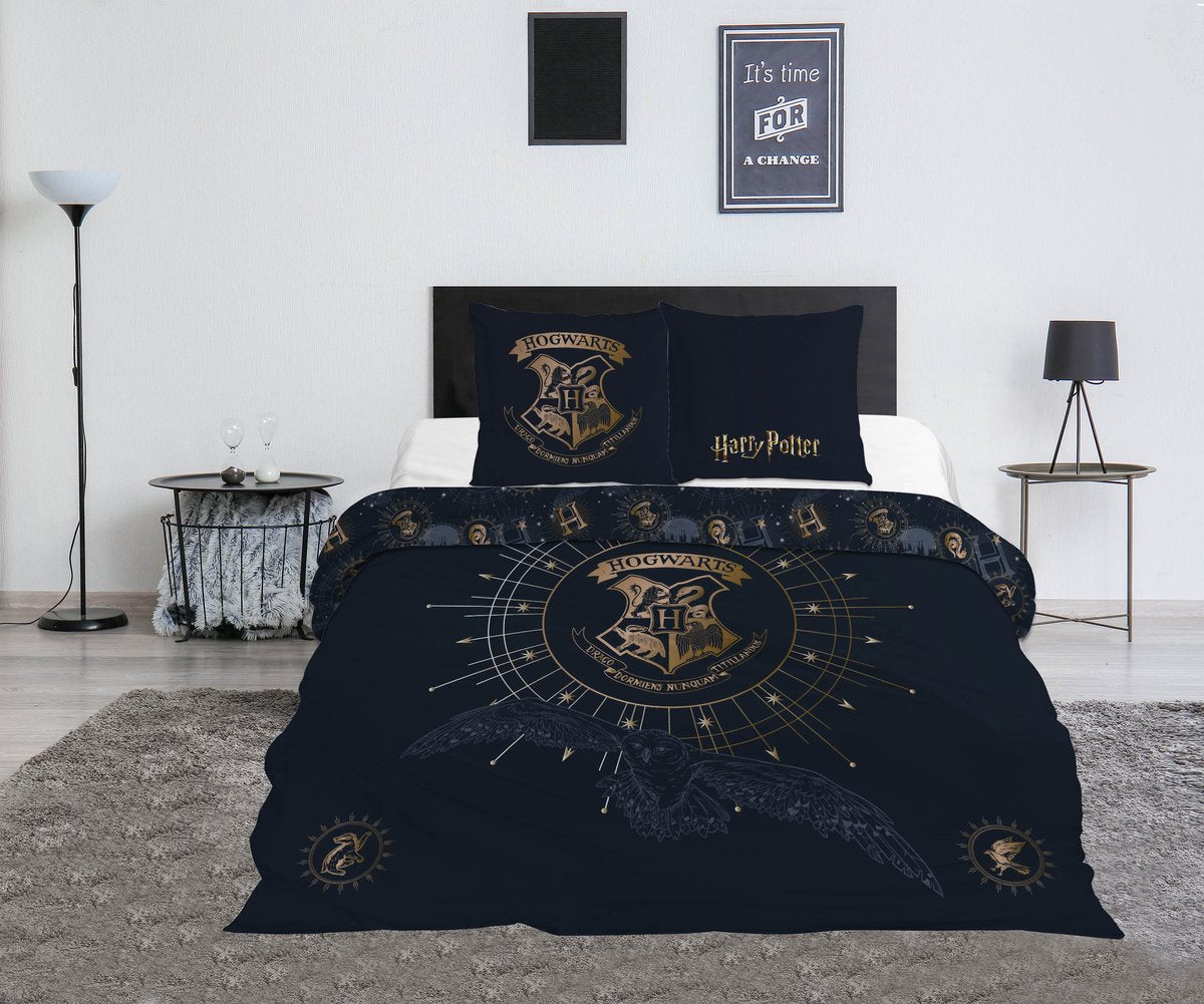 Harry Potter dekbedovertrek Hogwarts - polykatoen - lits-jumeaux (240x200 cm + 2st. 65x65 cm)