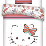 Hello Kitty Dekbedovertrek vlinder - polykatoen - eenpersoons (140x200 cm – 65x65 cm)