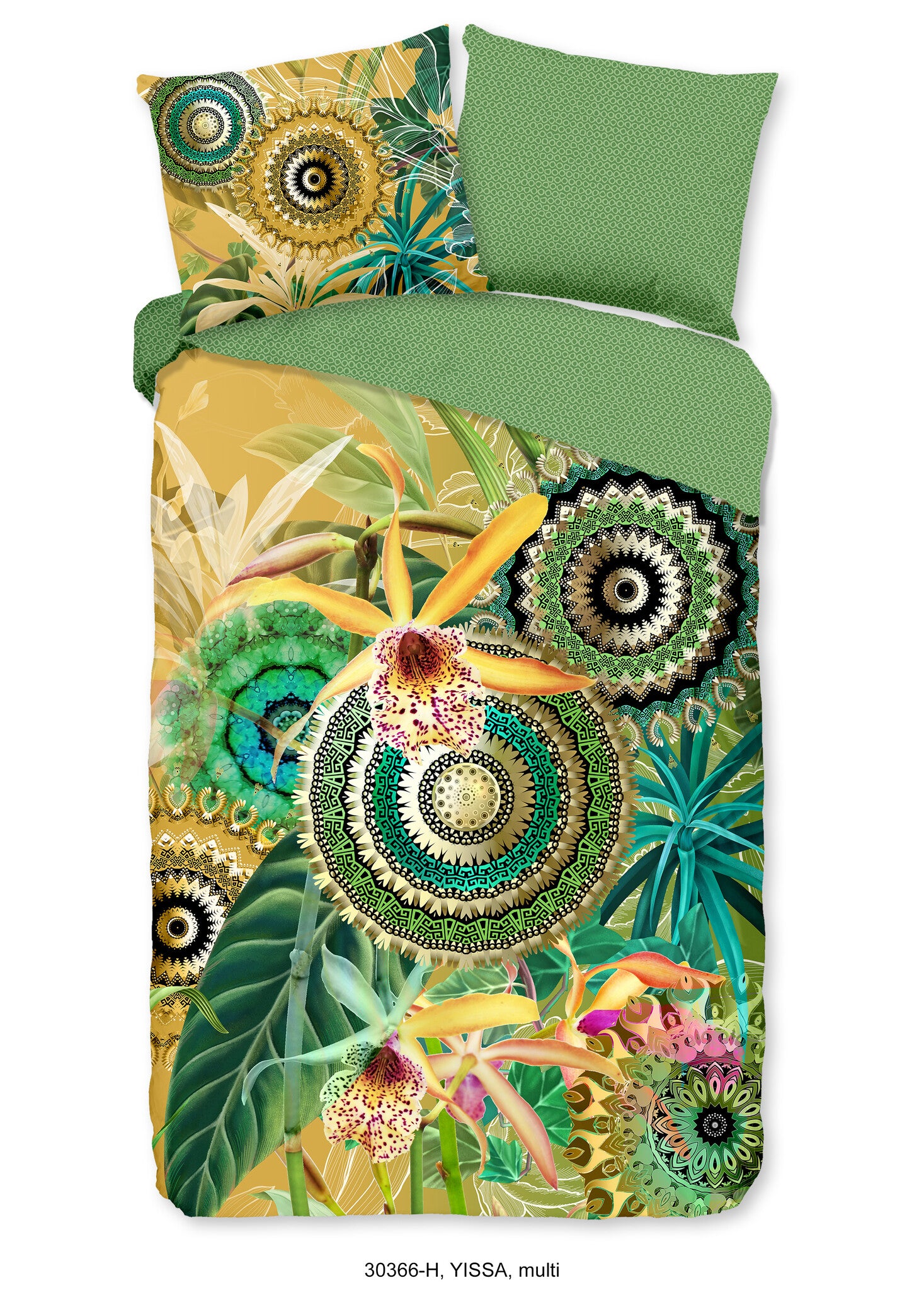 HiP dekbedovertrek Yissa - Groen - Katoen Satijn