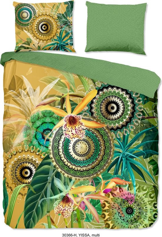 HiP dekbedovertrek Yissa - Groen - Katoen Satijn