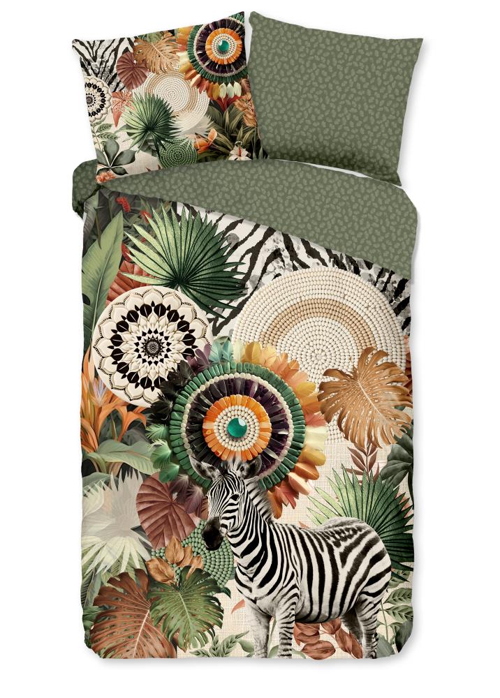 groen dekbedovertrek van katoen satijn