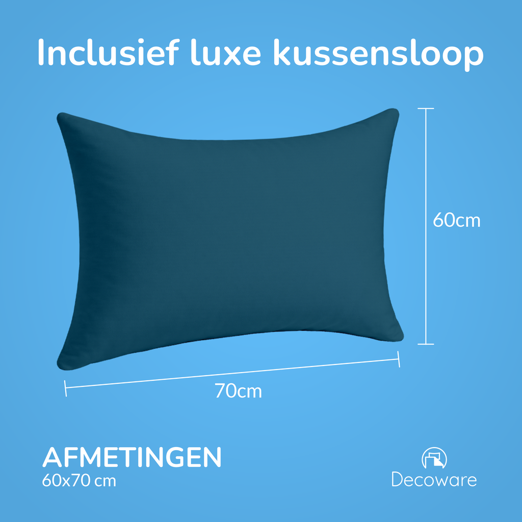 Decoware dekbedovertrek uni - blauw - katoensatijn