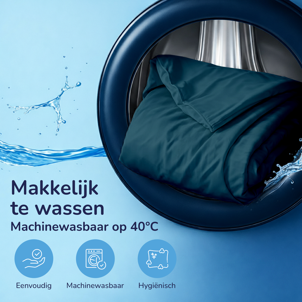 Decoware dekbedovertrek uni - blauw - katoensatijn