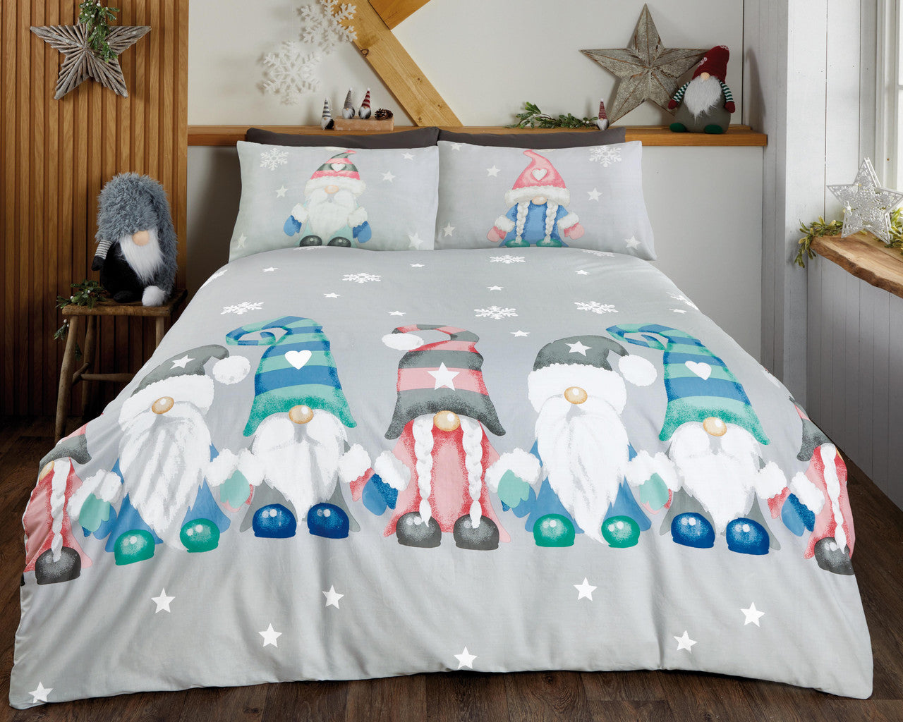 Kerst dekbedovertrek Gonk Family - microvezel - 1-persoons (135x200 + 50x75 cm)