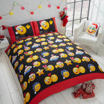 Kerst dekbedovertrek Smileys - blended katoen - 1-persoons (135x200 + 50x75 cm)