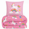 Kinderdekbed zonder overtrek Unicorns & regenbogen - 1-persoons (140x200 + 60x70 cm)