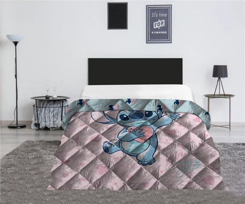 Kinderdekbed zonder overtrek Lilo & Stitch heart - microvezel - lits-jumeaux (240x220 cm)
