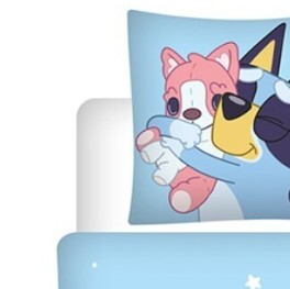 Bluey dekbedovertrek Bluey, Bandit & Bingo - katoen - eenpersoons (140x200 + 65x65 cm)