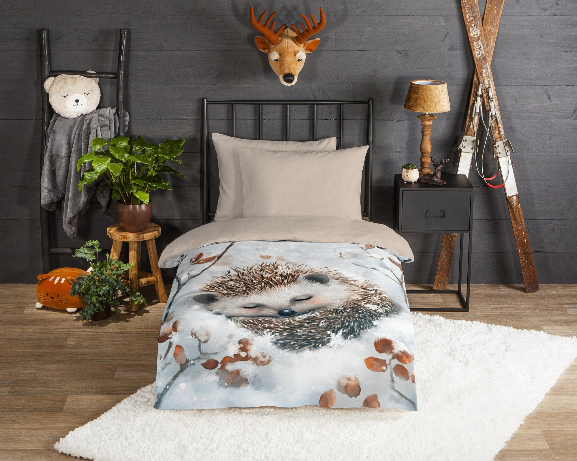 Good morning dekbedovertrek Jussi - flanel - eenpersoons (140x220 + 60x70 cm)