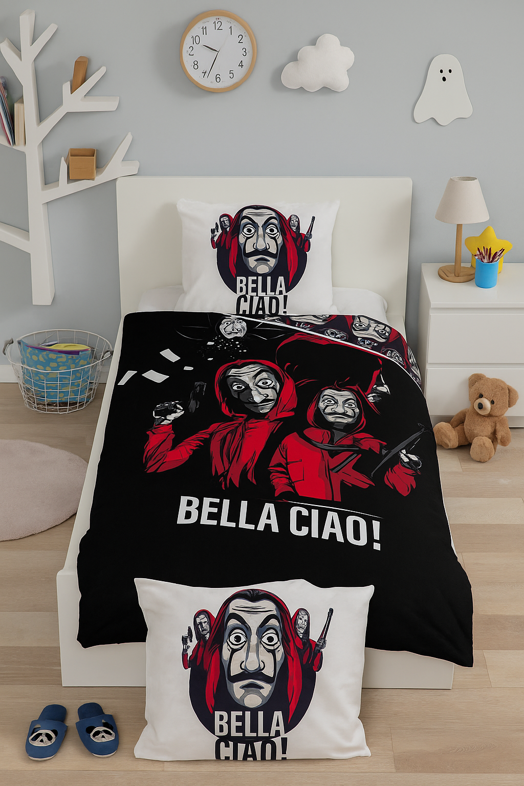 Kinderdekbedovertrek La Casa de Papel - katoen - eenpersoons (140x200 + 60x70 cm)