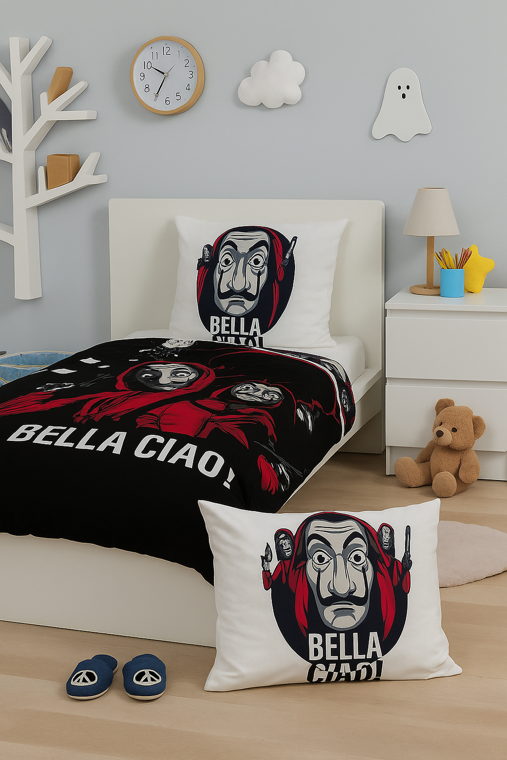 Dekbedovertrek La Casa de Papel - katoen - eenpersoons (140x200 + 60x70 cm)