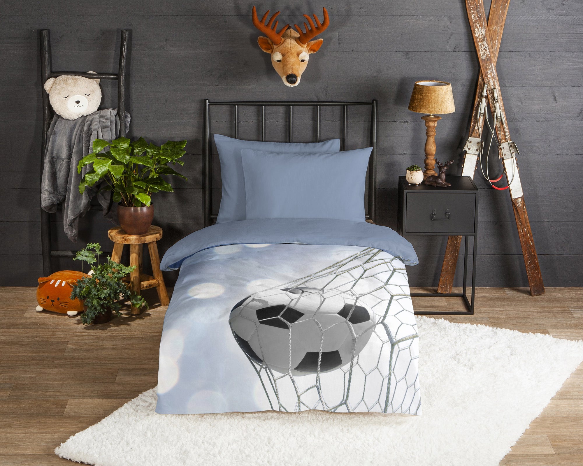 Good morning dekbedovertrek Tijmen - flanel - eenpersoons (140x220 + 60x70 cm)