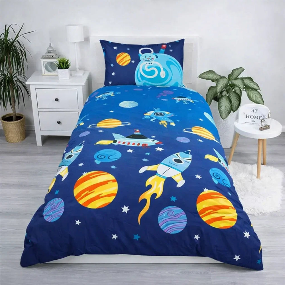 Kinder dekbedovertrek Raket - polykatoen - eenpersoons