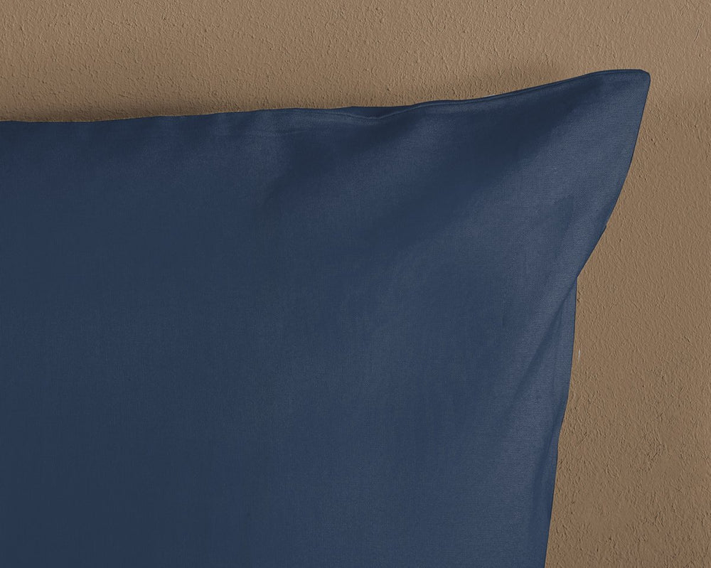HIP dekbedovertrek uni - donkerblauw - katoensatijn