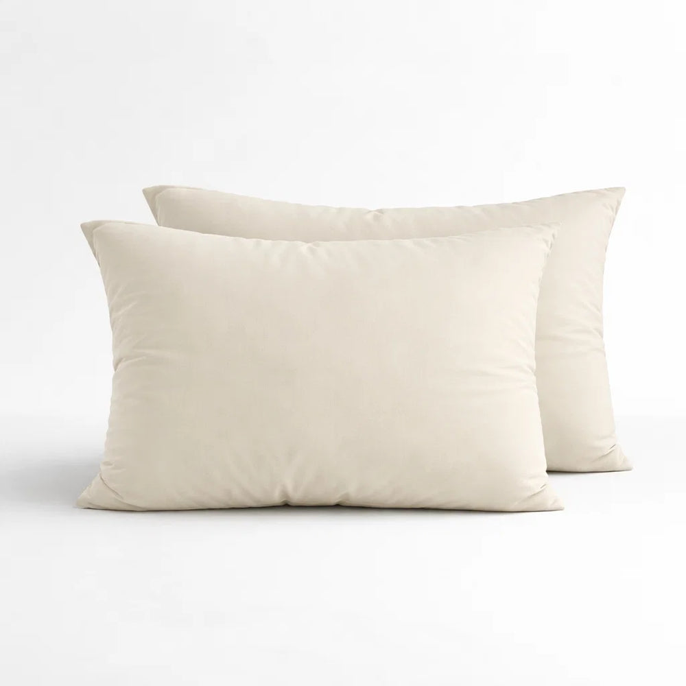 Lazy kussensloop percale 2-pack in de kleur beige