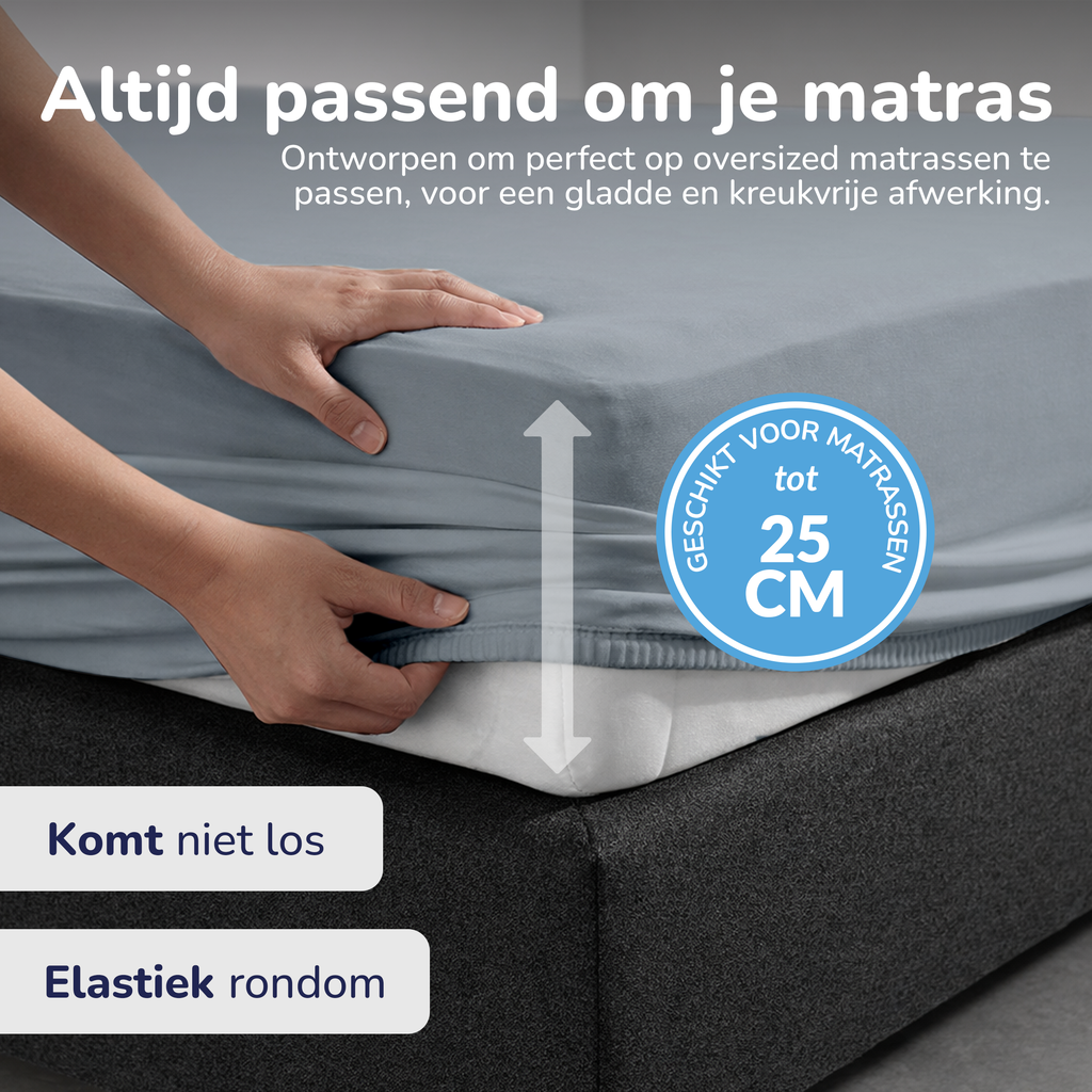 Decoware hoeslaken - jersey - grijs
