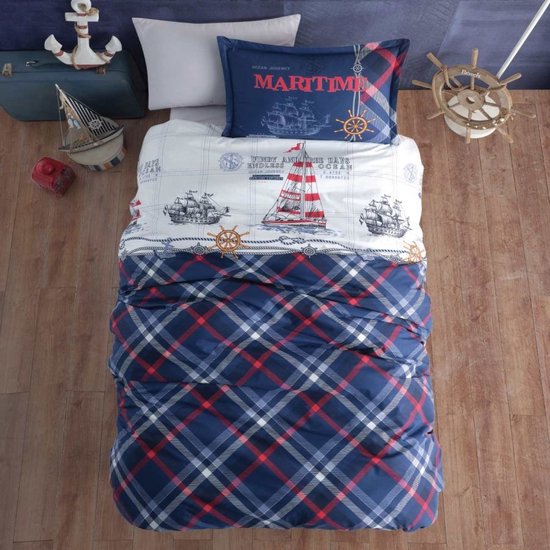 Decoware kinderdekbedovertrek Maritime - blauw - katoen